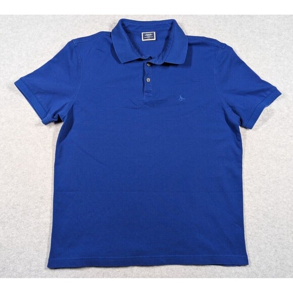 Charles Tyrwhitt Men Shirt Large Pique Polo Cotton Short Sleeve Blue Knit Preppy - Picture 1 of 12